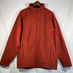 UNDER AMOUR SOFT GEAR JACKET FULL ZIP MEN'S FLEECE BURNT ORANGE